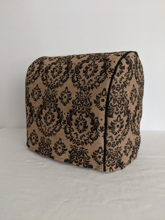 Black Damask Burlap Air Fryer Cover