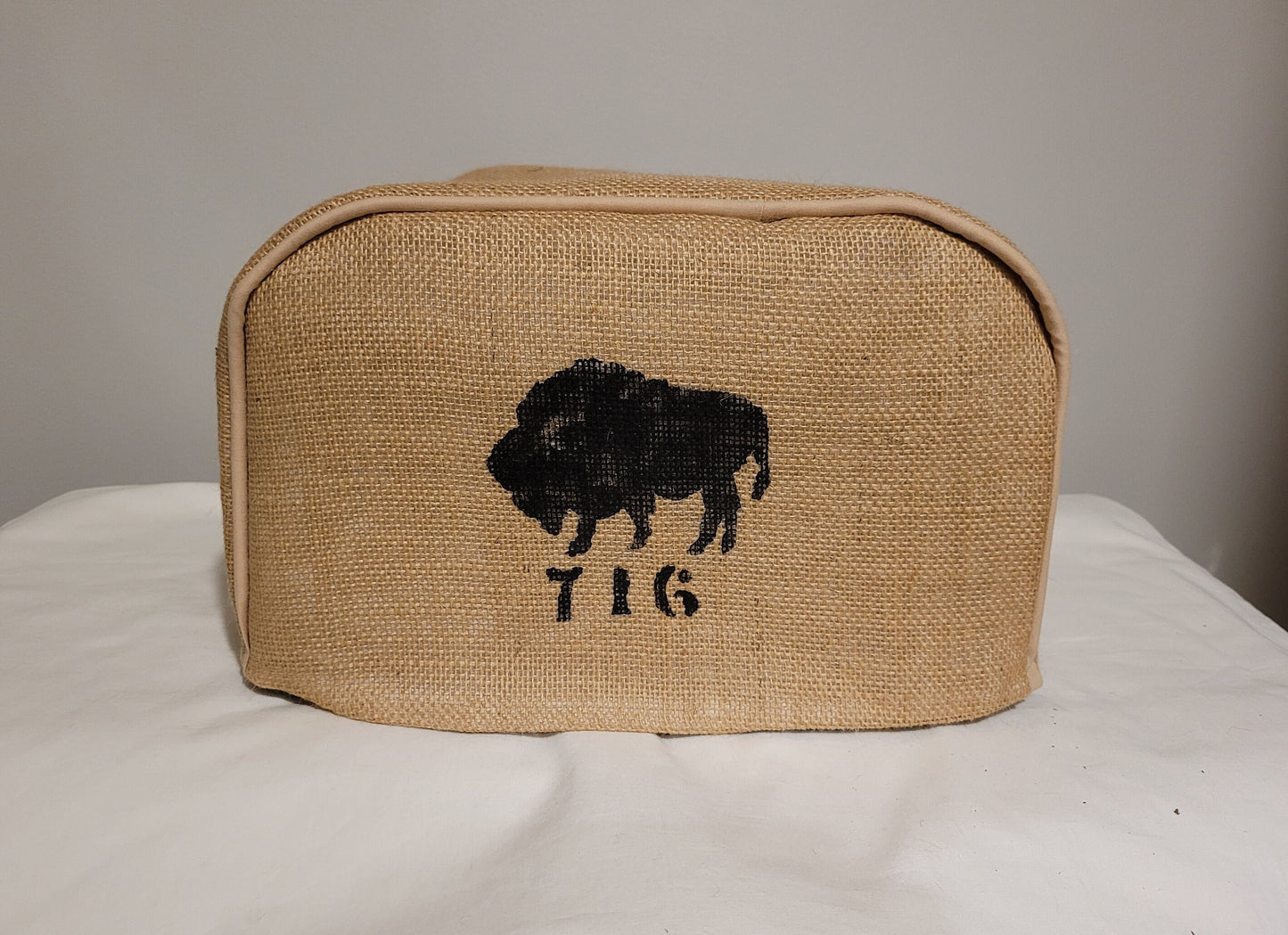 Buffalo Collection Burlap Toaster Cover