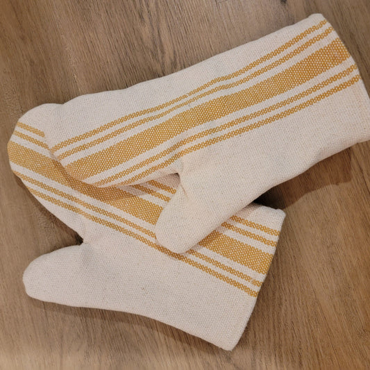 Blue/Grey Grain sack Oven Mitts- Set of 2