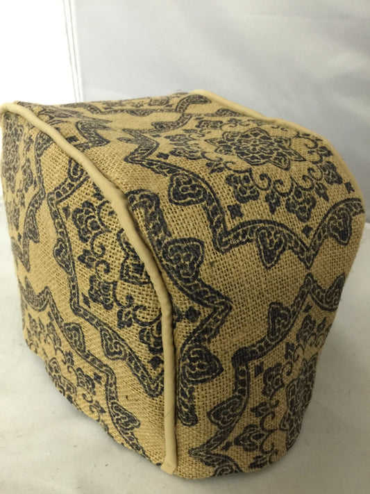 Blue Medallion Burlap Toaster Cover