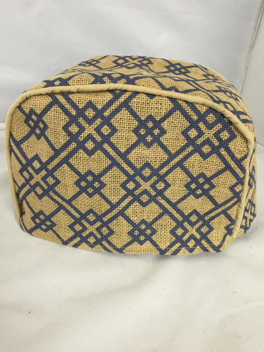 Blue Geo Burlap Toaster Cover
