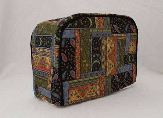 Black Patch Quilted Sewing Machine and Serger Dust Covers