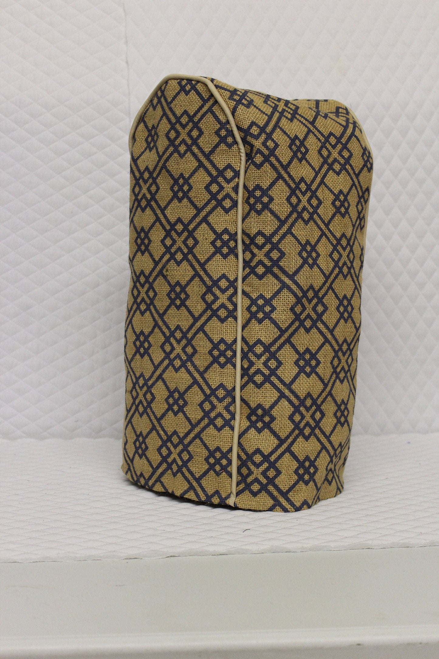 Blue Geo Burlap Ninja Cover