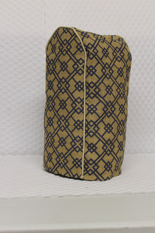 Blue Geo Burlap Ninja Cover