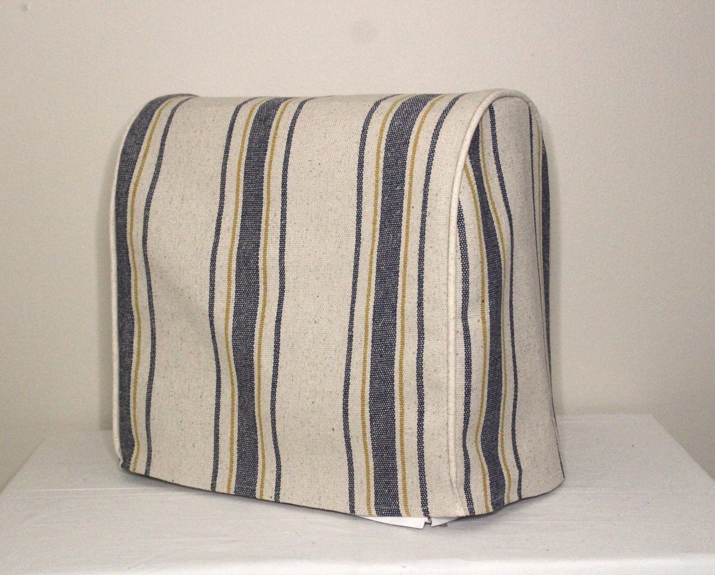 Blue and Gold Feedsack Tea Kettle Cover
