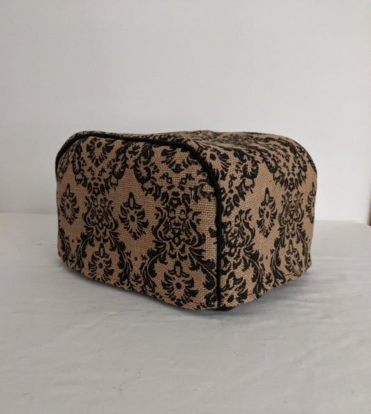 Black Damask Burlap Toaster Cover