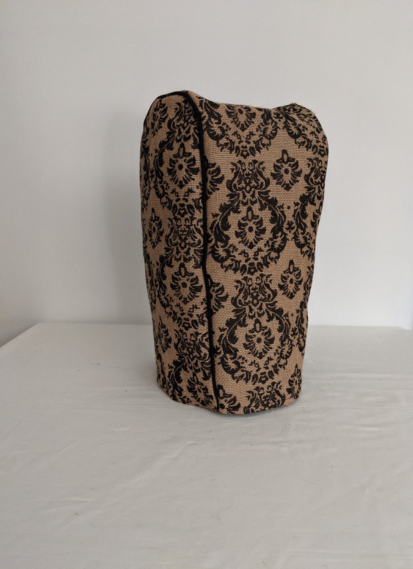 Black Damask Burlap Food Processor Cover