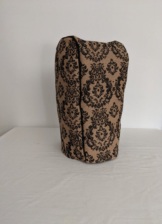 Black Damask Burlap Blender Cover