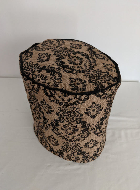 Black Damask Burlap Slow Cooker Cover