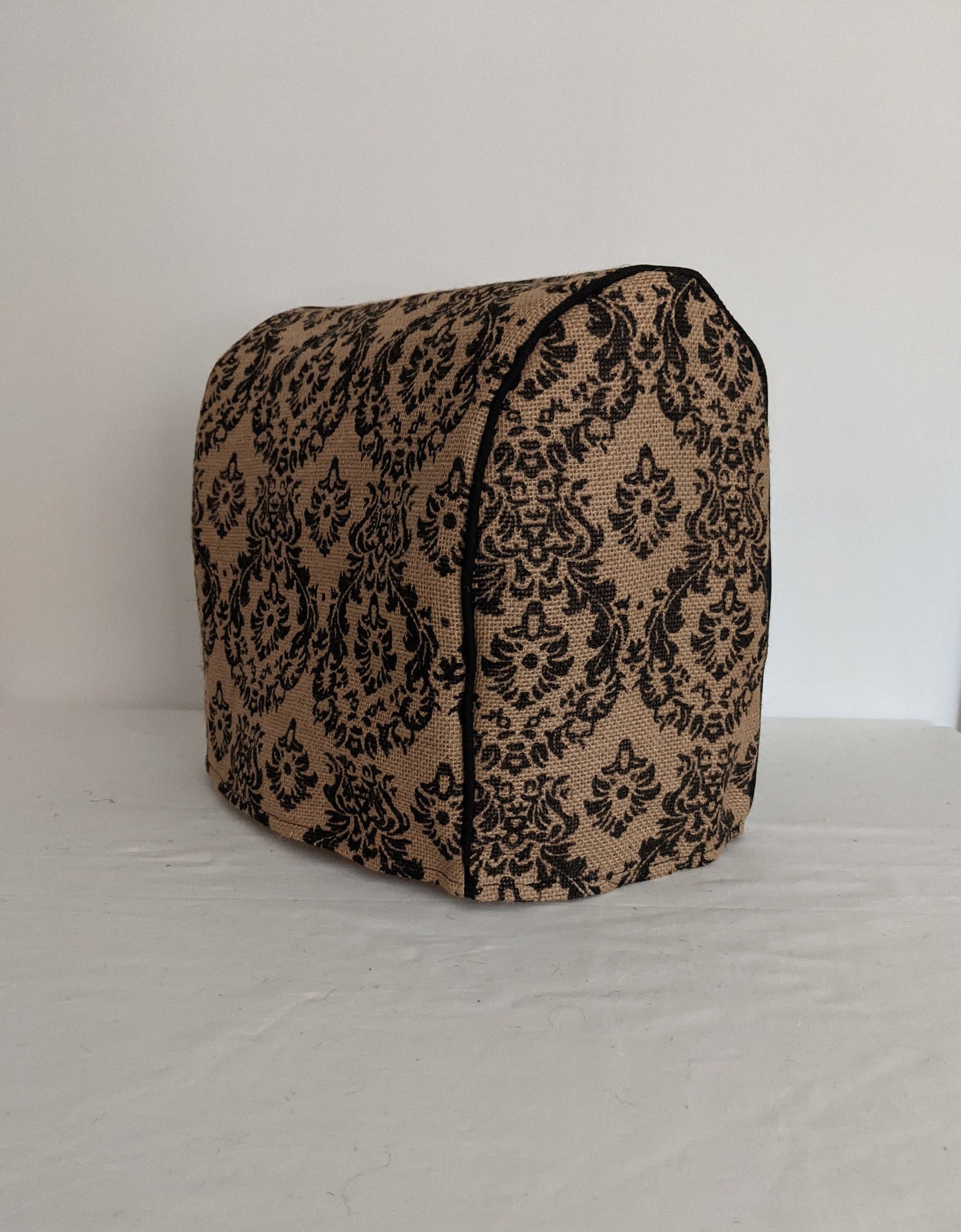Black Damask Burlap Air Fryer Cover