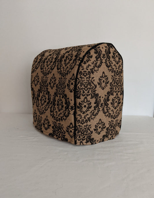 Black Damask Burlap Air Fryer Cover