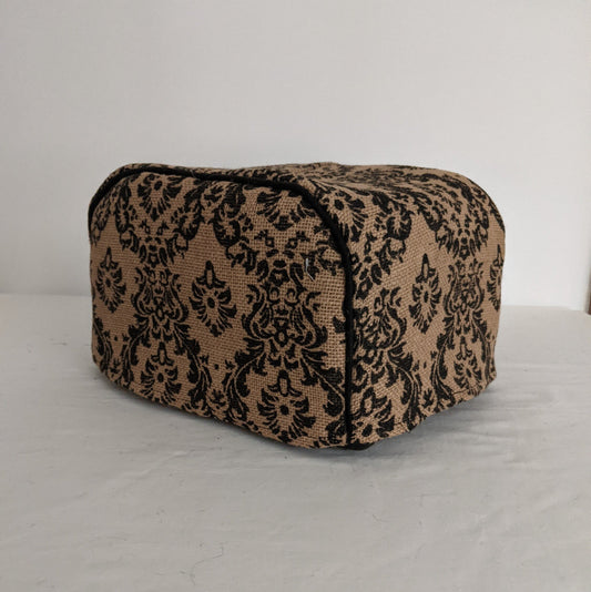 Black Damask Burlap Ninja Foodi Grill Cover