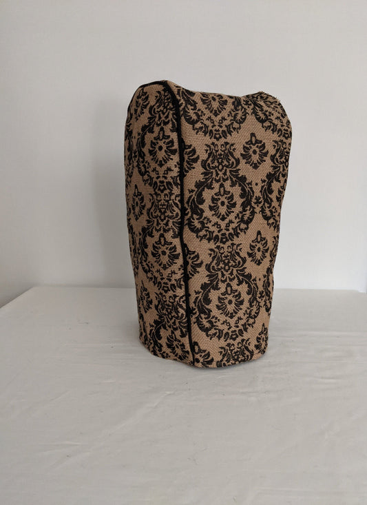 Black Damask Burlap Coffee Maker Cover