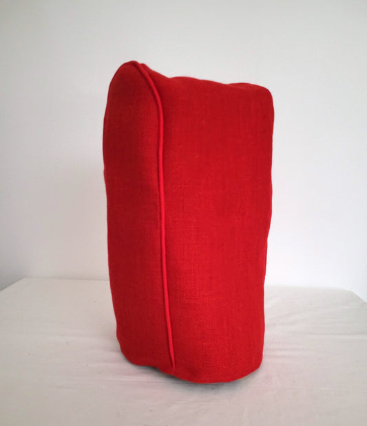 Red Burlap Food Processor Cover