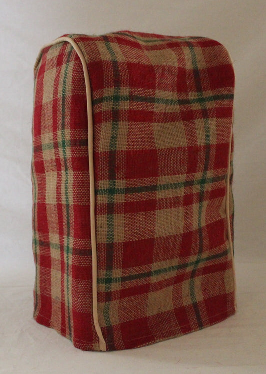 Christmas Plaid Burlap Coffee Maker Cover