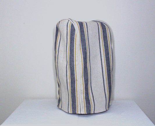 Blue and Gold Feedsack Food Processor Cover
