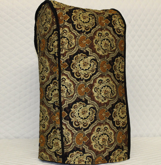 Black Paisley Quilted Coffee Maker Cover