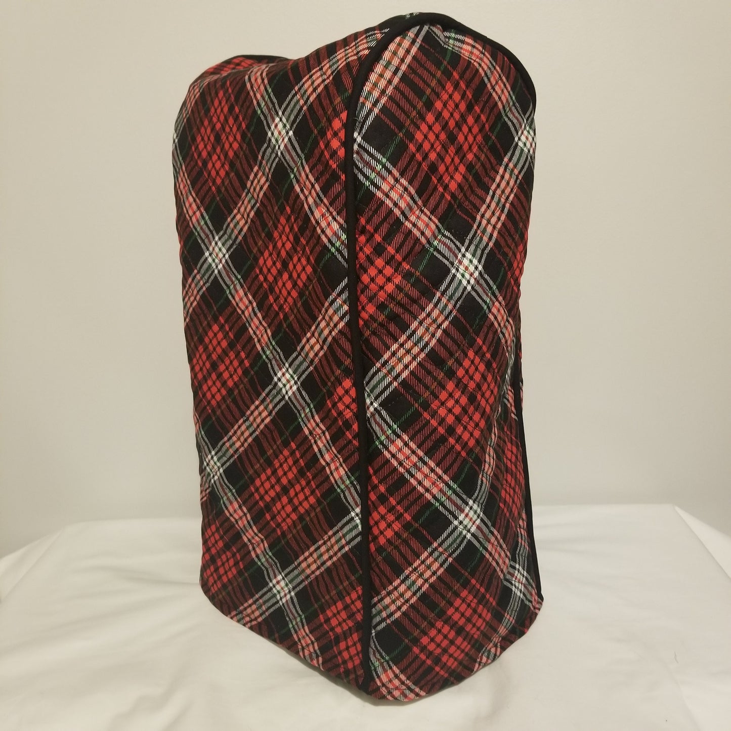 Black and Red Plaid Quilted Food Processor Cover