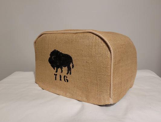 Buffalo Collection Burlap Toaster Cover