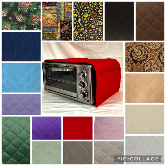 Quilted Cotton Toaster Oven Cover with Pockets