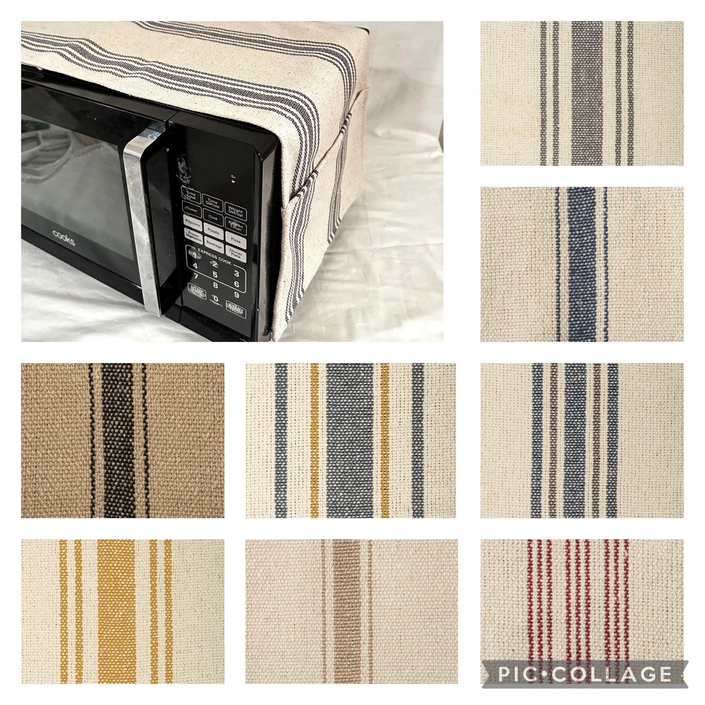 Cotton Feedsack Microwave Cover with Pockets