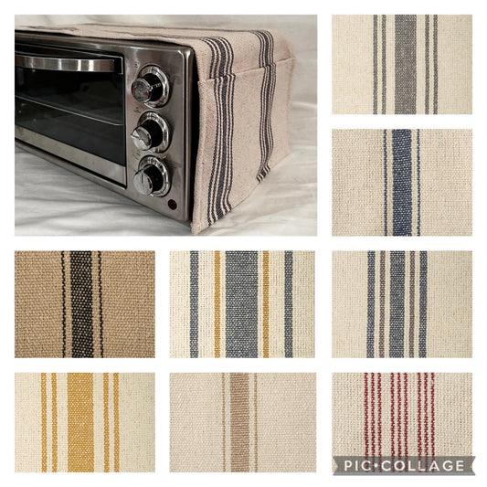 Cotton Feedsack Toaster Oven Cover with Pockets