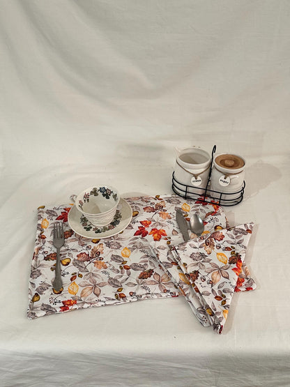 Fall Placemat and Napkins Set, Table Decor