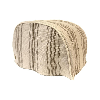 Tan 12 Stripe Feedsack Toaster Cover