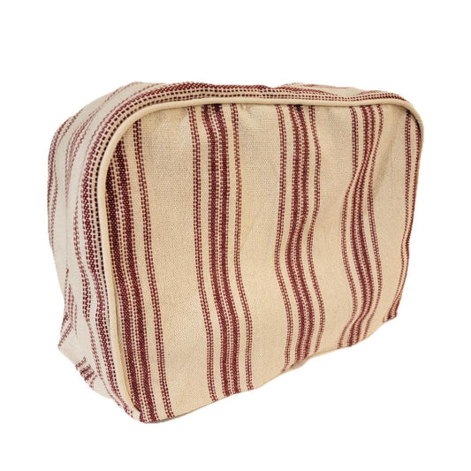 Red 12 Stripe Feedsack Sewing Machine and Serger Dust Covers