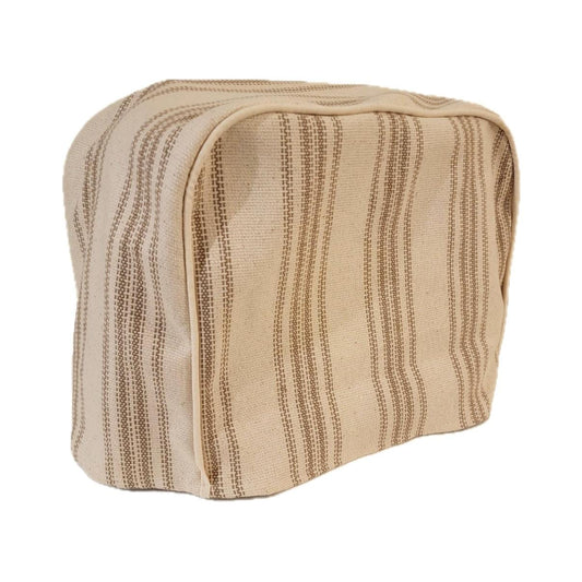 Tan 12 Stripe Feedsack Sewing Machine and Serger Dust Covers