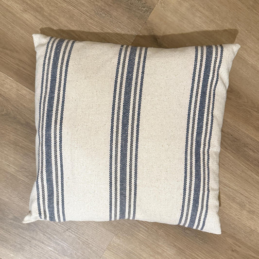 Blue Gray Grain Sack Pillow Cover