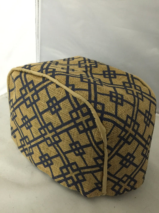 Blue Geo Burlap Toaster Cover