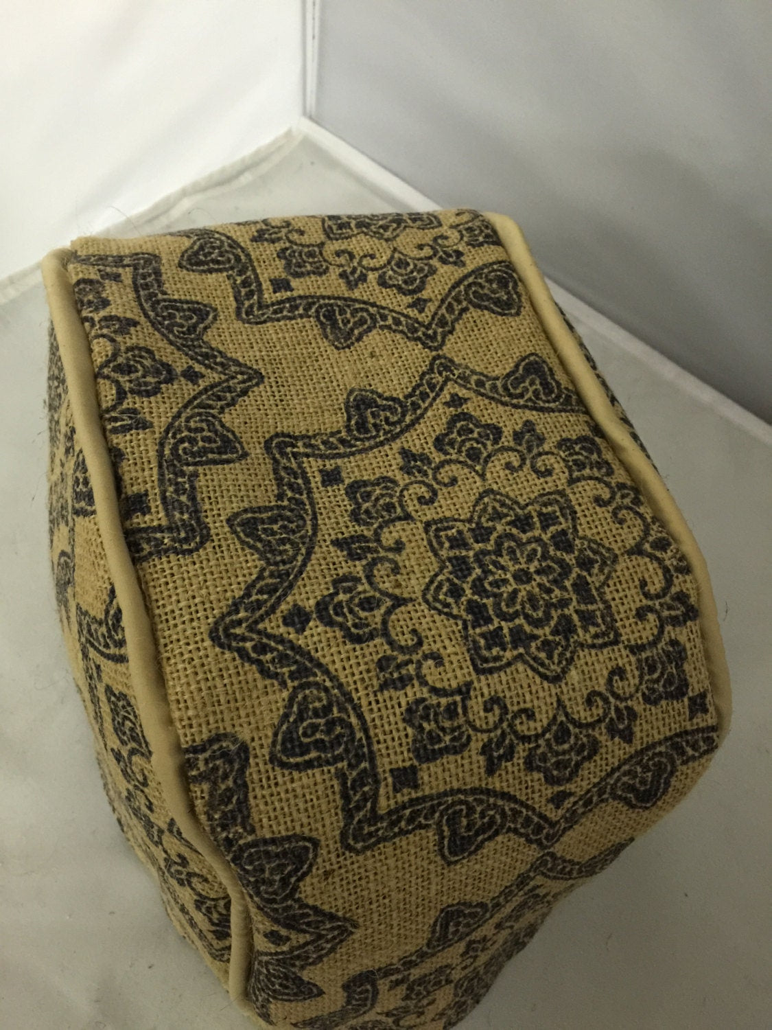 Blue Medallion Burlap Toaster Cover