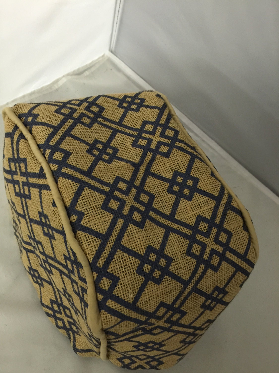 Blue Geo Burlap Toaster Cover