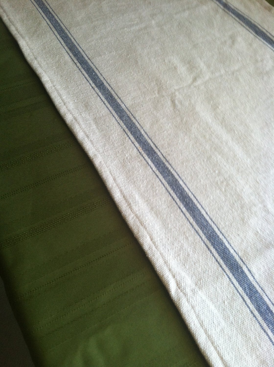 Blue Feedsack Table Runner