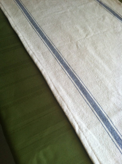 Blue Feedsack Table Runner